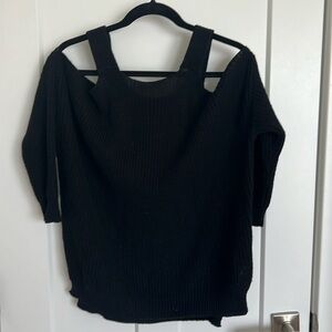 Black Open Shoulder Sweater